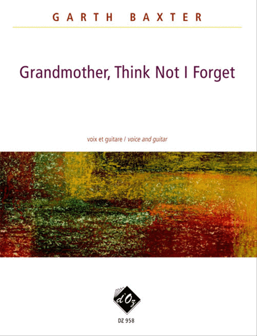 Grandmother, Think Not I Forget Classical Guitar scores gallery preview page 1