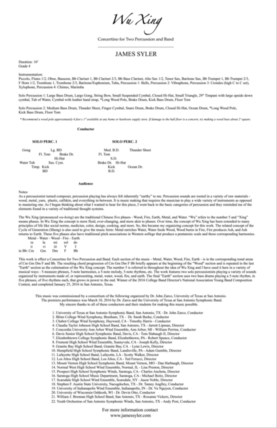 Wu Xing: Score Wu Xing: Score Concert Band scores gallery preview page 2