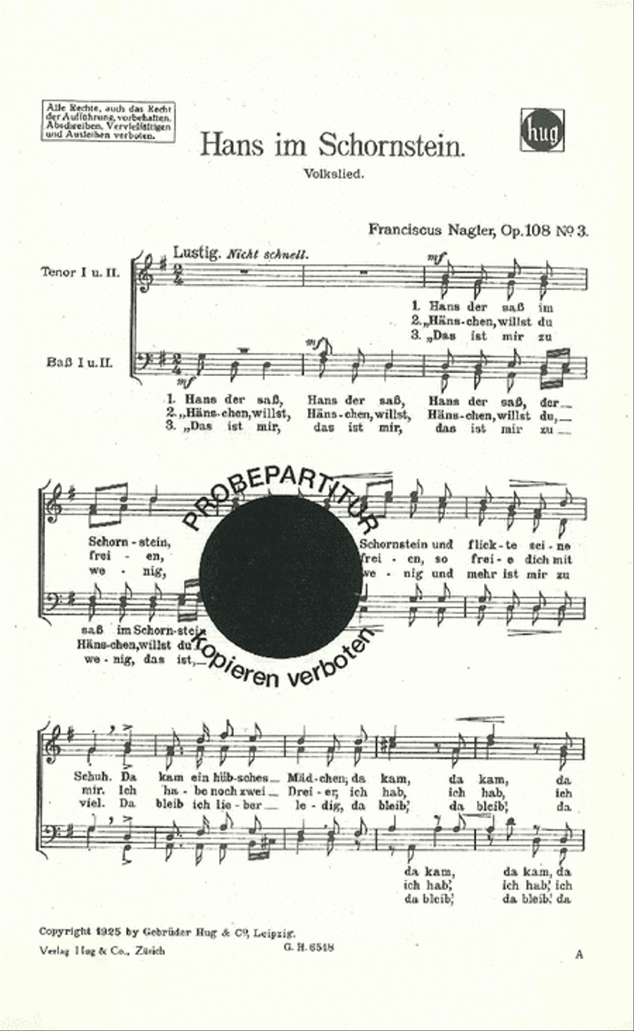 Hans im Schornstein Men's Choir scores gallery preview page 1