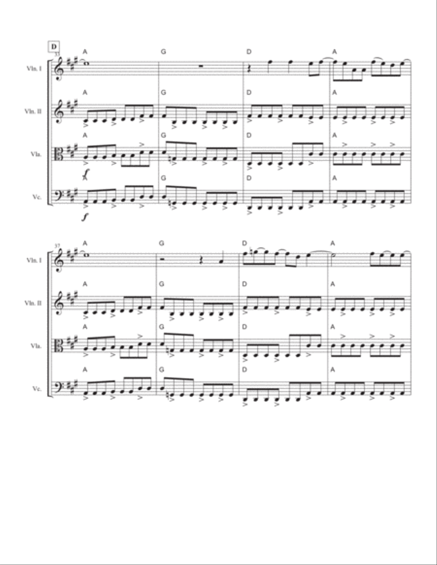 Beautiful Day String Quartet scores gallery preview page 5