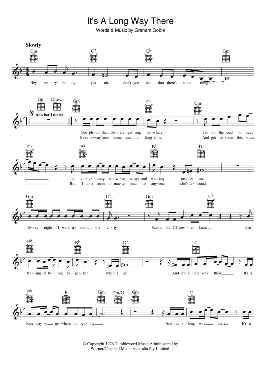It's A Long Way There Piano scores gallery preview page 1