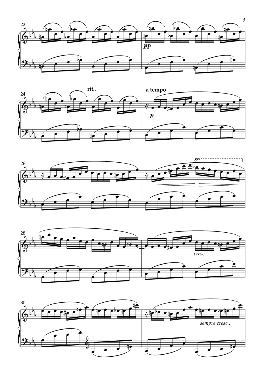 Fantasie-Impromptu F. Chopin. Piano solo (Simplified version in C minor) Piano Method scores gallery preview page 4