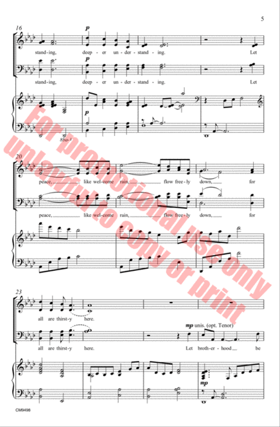 Peace, Like Welcome Rain Peace, Like Welcome Rain 4-Part scores gallery preview page 6