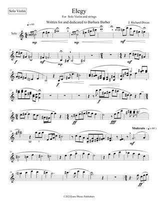 "Elegy" Solo Violin Part