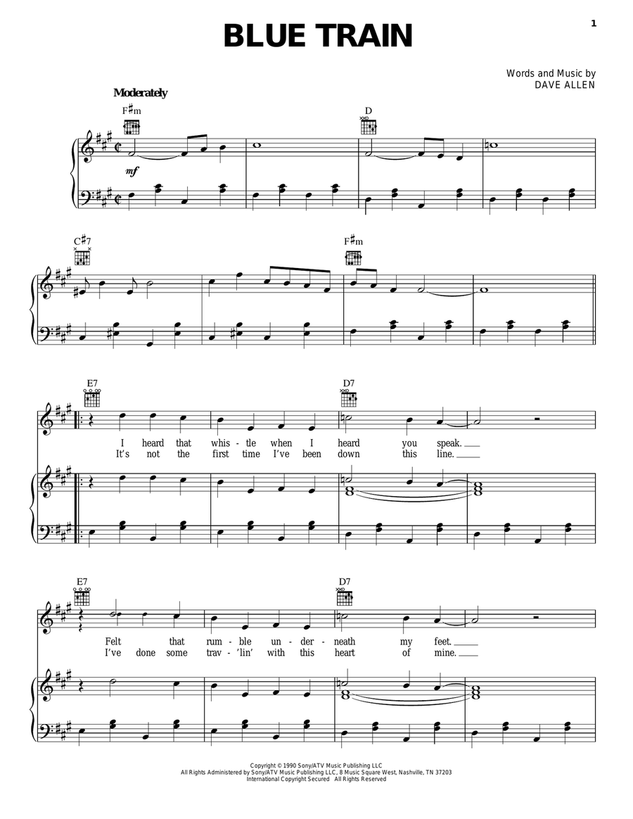 Blue Train Blue Train Piano, Vocal, Guitar scores gallery preview page 1