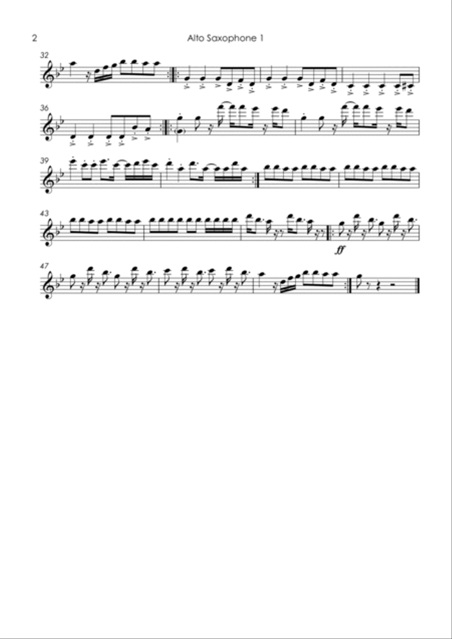 Mr. Beast Outro Jazz Version (Updated) Sheet music for Trombone, Saxophone  alto, Saxophone tenor, Drum group & more instruments (Mixed Quintet)