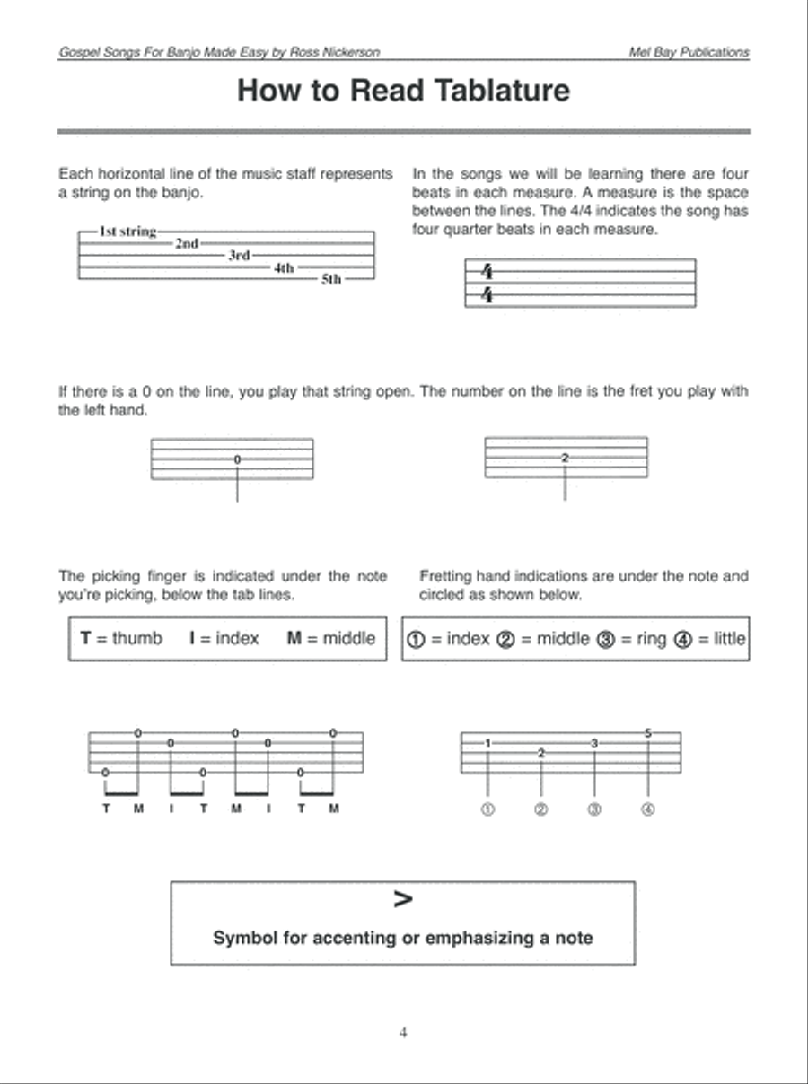 Gospel Songs for Banjo Made Easy Banjo scores gallery preview page 5