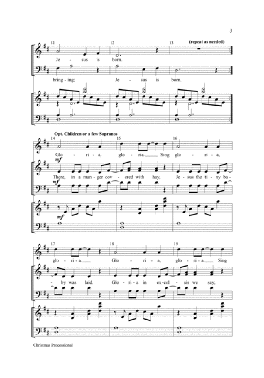Christmas Processional Christmas Processional 3-Part scores gallery preview page 3