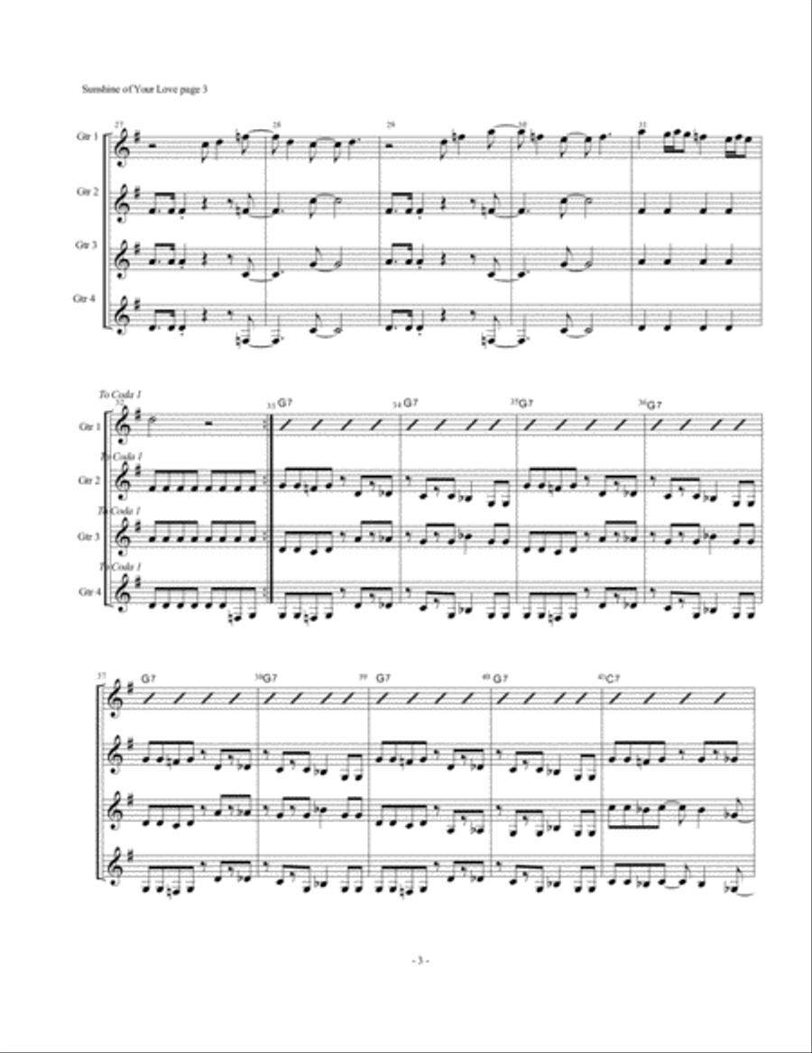 Sunshine Of Your Love Guitar scores gallery preview page 3