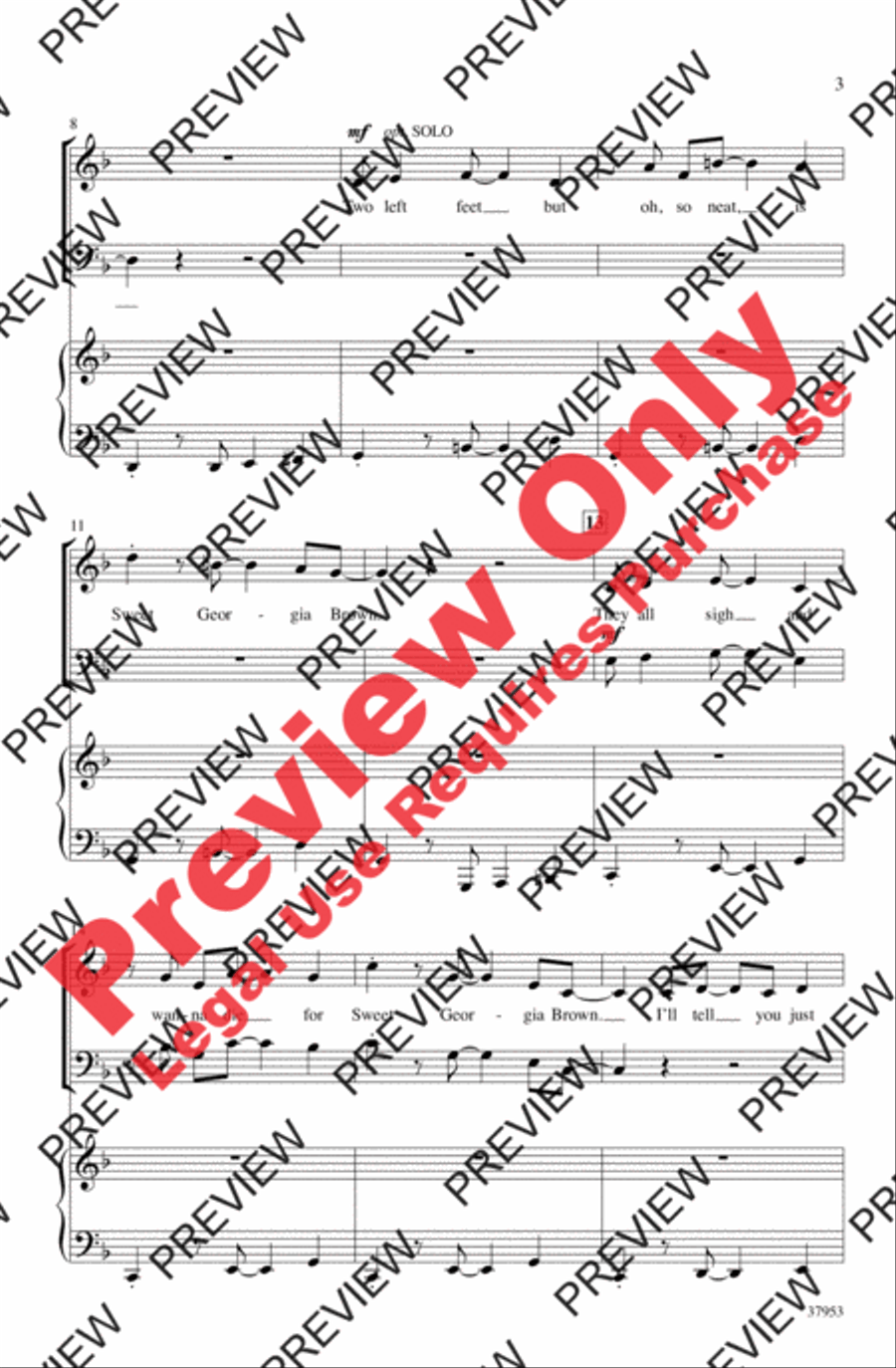 Sweet Georgia Brown Sweet Georgia Brown 4-Part scores gallery preview page 3