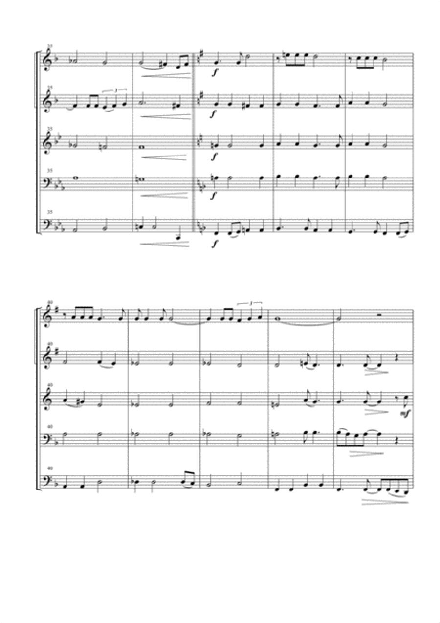 What A Wonderful World Brass Ensemble scores gallery preview page 5