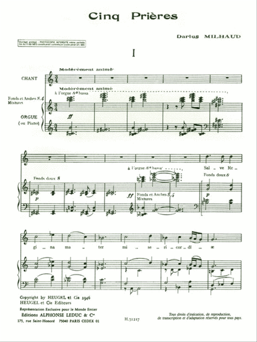 5 Prieres Op.231c (med) (voice & 1 Instrument) Voice scores gallery preview page 2