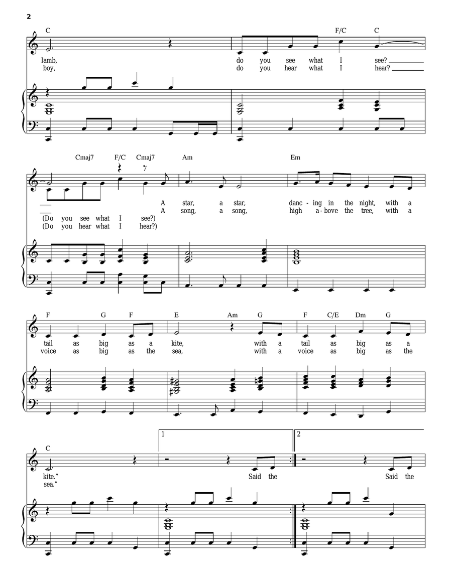 Do You Hear What I Hear Piano, Vocal scores gallery preview page 2