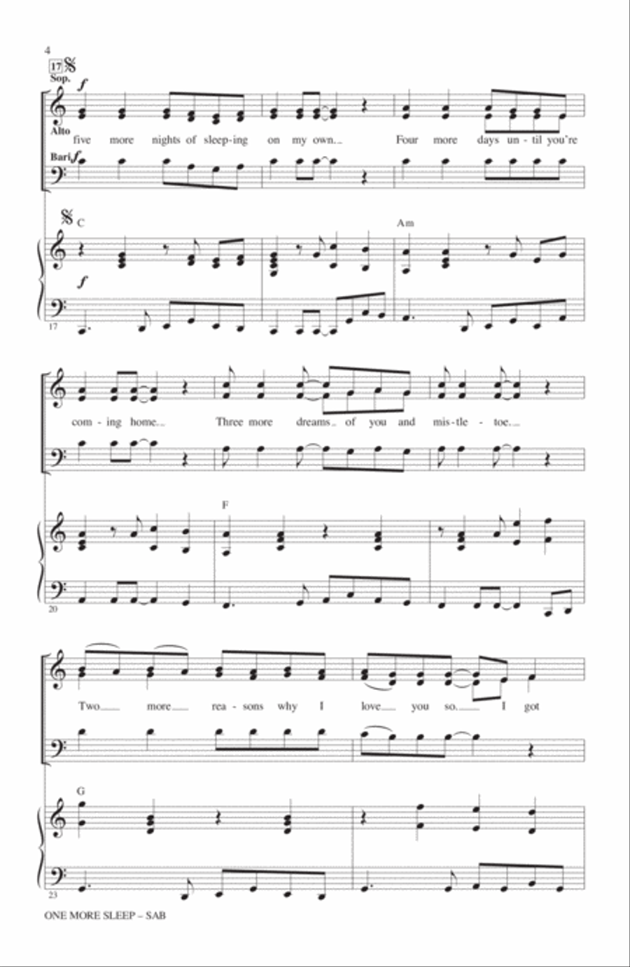 One More Sleep 3-Part scores gallery preview page 3