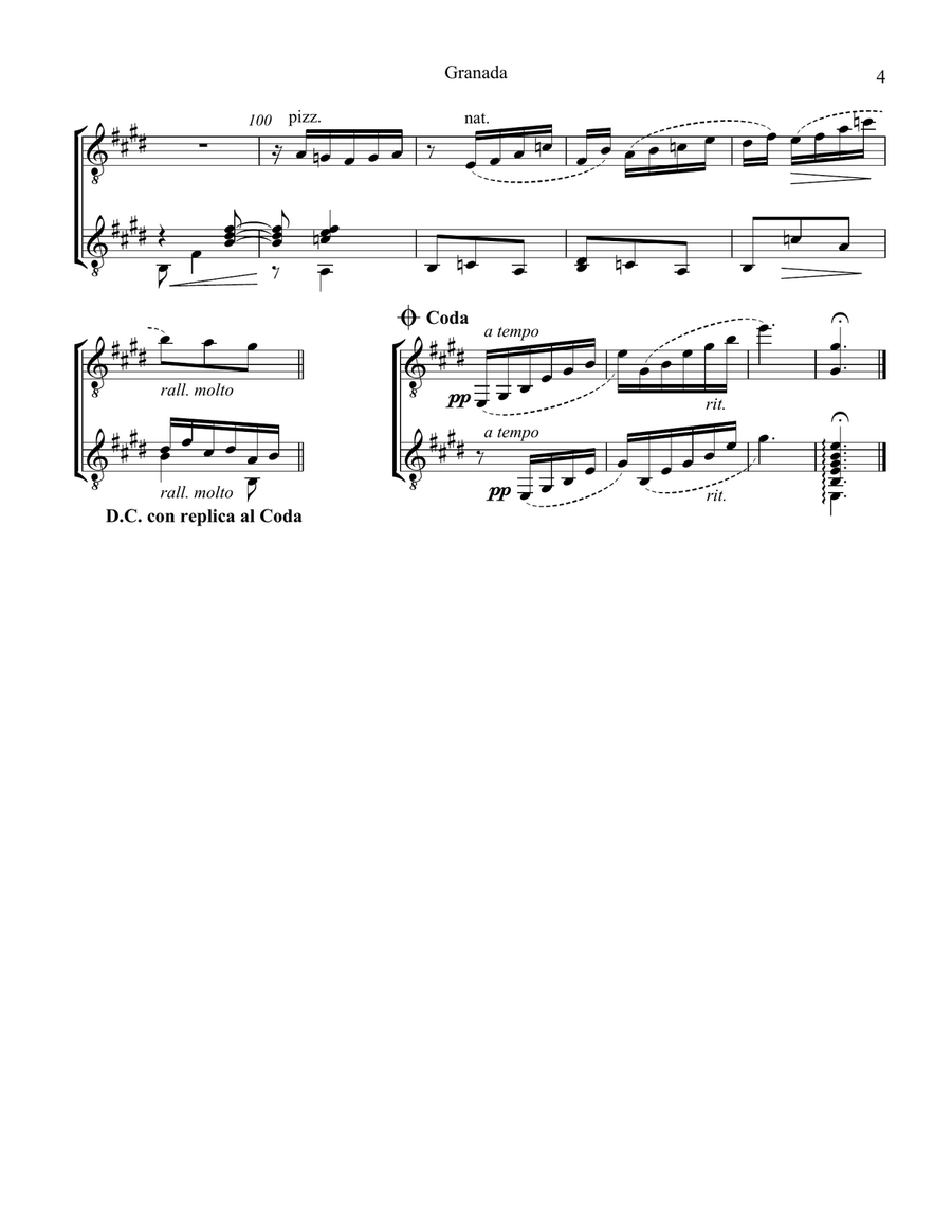 Granada from Suite Española for guitar duo Classical Guitar scores gallery preview page 5