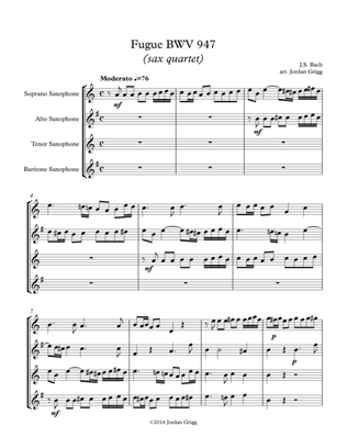 Fugue BWV 947 (sax quartet)