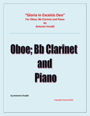 Book cover for Gloria In Excelsis Deo - Oboe; Bb Clarinet and Piano - Advanced Intermediate - Chamber music