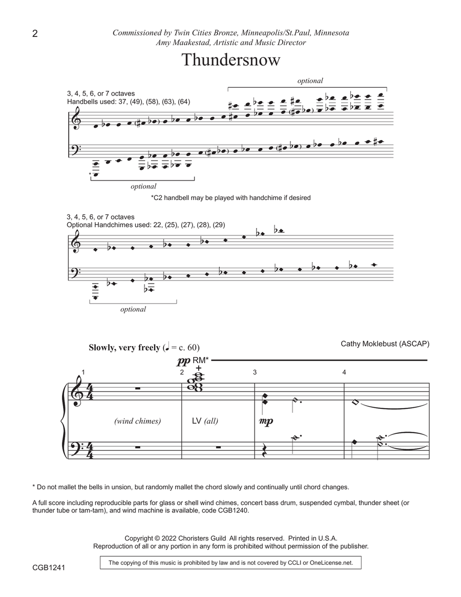 Thundersnow (3-7 octaves) by Cathy Moklebust Handbell Choir - Digital Sheet Music page 2