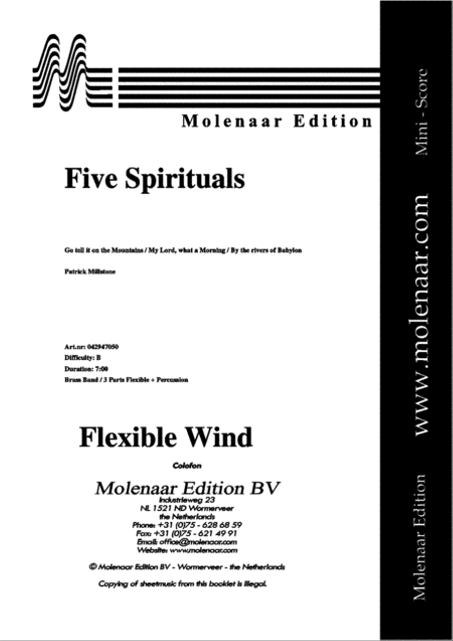 Five Spirituals 3-Part scores gallery preview page 2