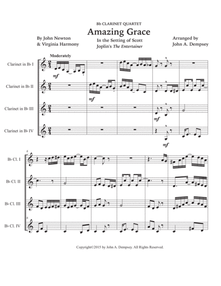 Amazing Grace / The Entertainer (Clarinet Quartet) image number null