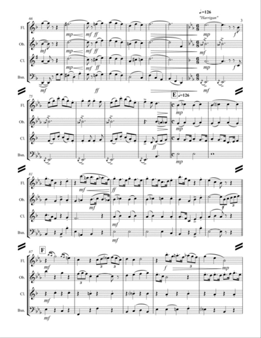 Broadway Medley (for Woodwind Quartet) Woodwind Quartet scores gallery preview page 4
