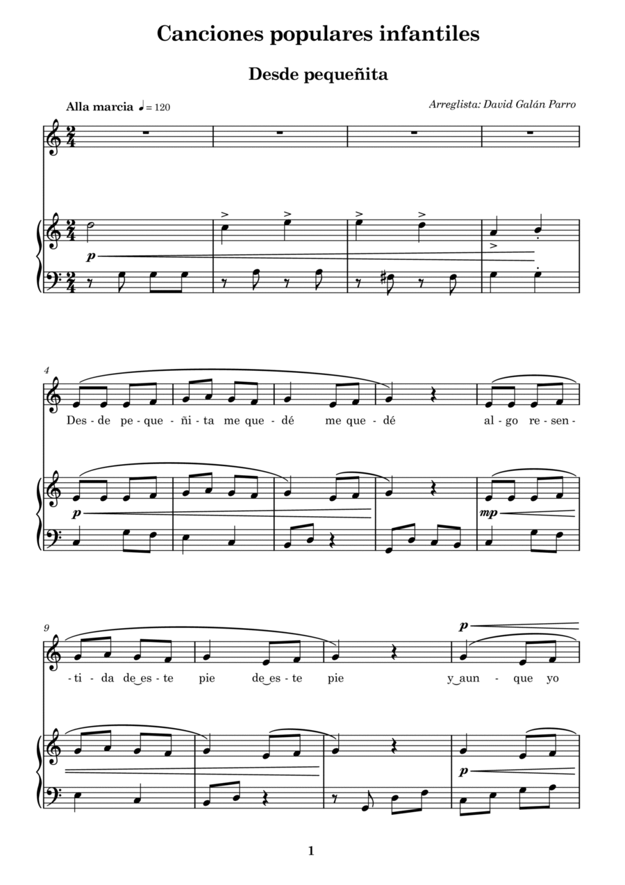 Desde pequeñita Voice scores gallery preview page 1