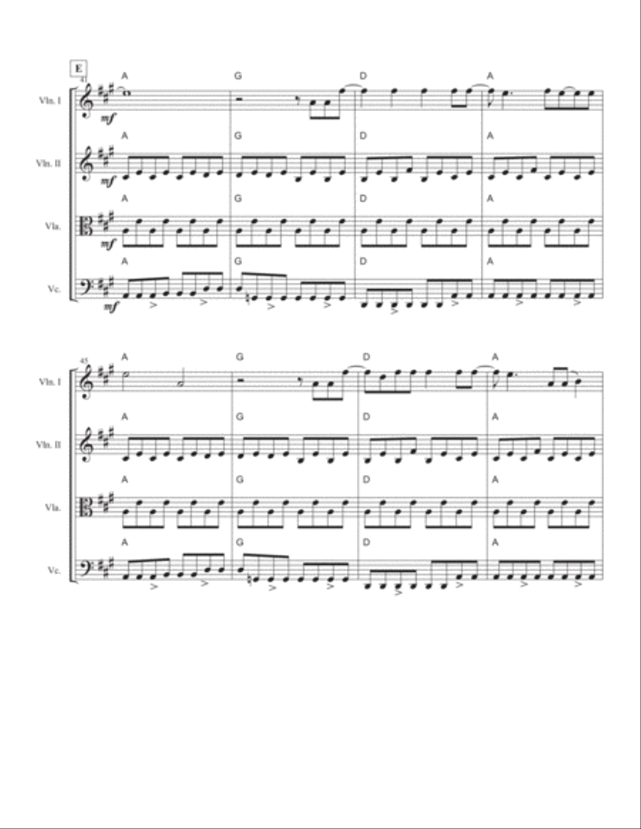 Beautiful Day String Quartet scores gallery preview page 6