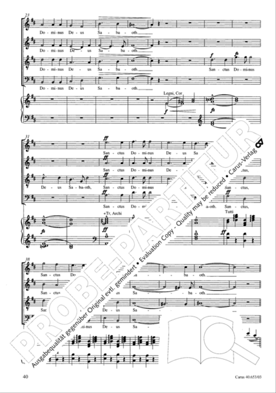 Mass in D Major (Missa in D) 4-Part scores gallery preview page 41