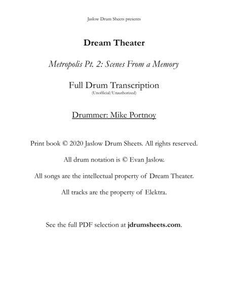 Dream Theater - Scenes From a Memory (Full Drum Transcription)