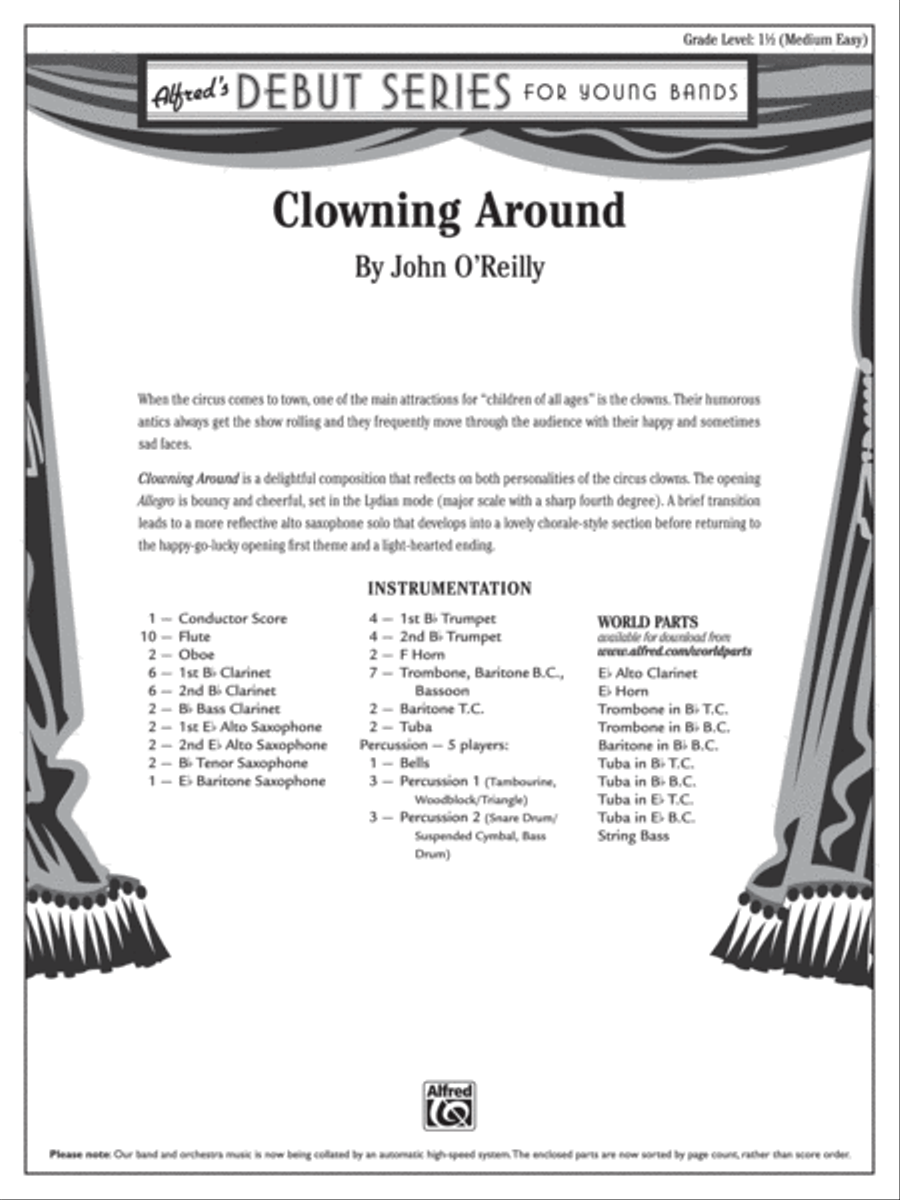 Clowning Around: Score Clowning Around: Score Concert Band scores gallery preview page 1