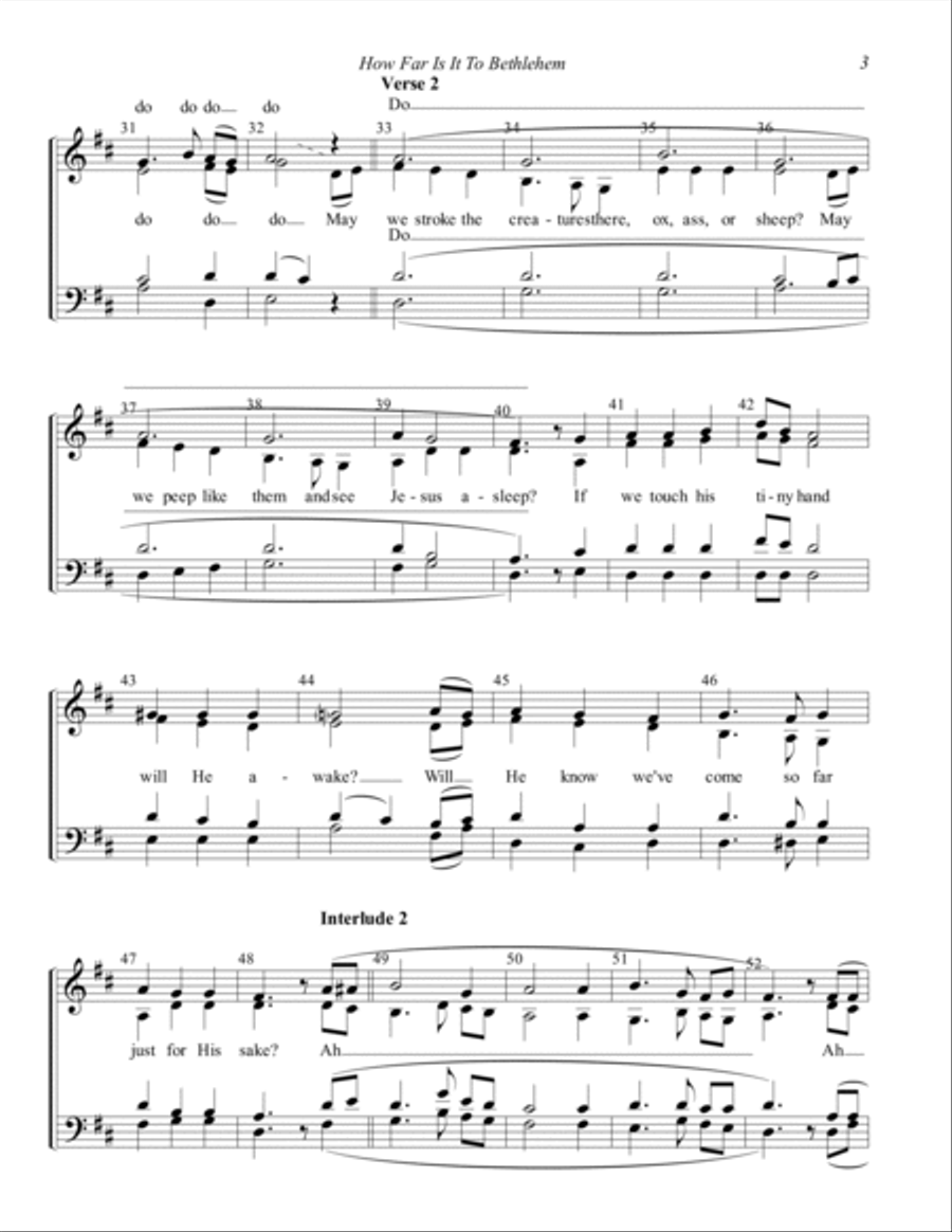 How Far Is It To Bethlehem 4-Part scores gallery preview page 3