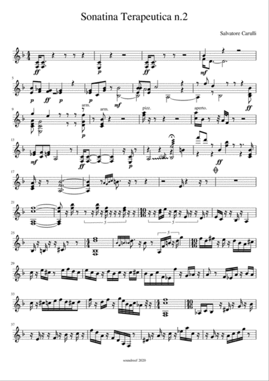 Sonatina Terapeutica n.2 Sonatina Terapeutica n.2 Small Ensemble scores gallery preview page 1