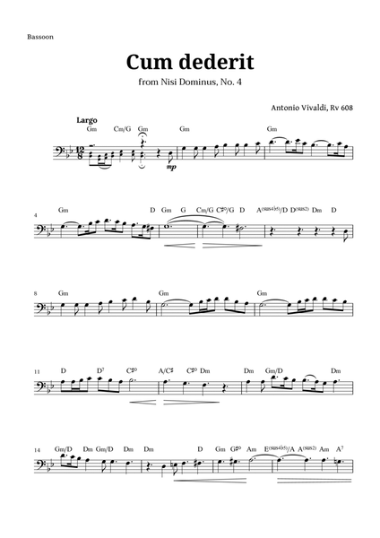 Cum dederit of Vivaldi for Bassoon and Chords image number null