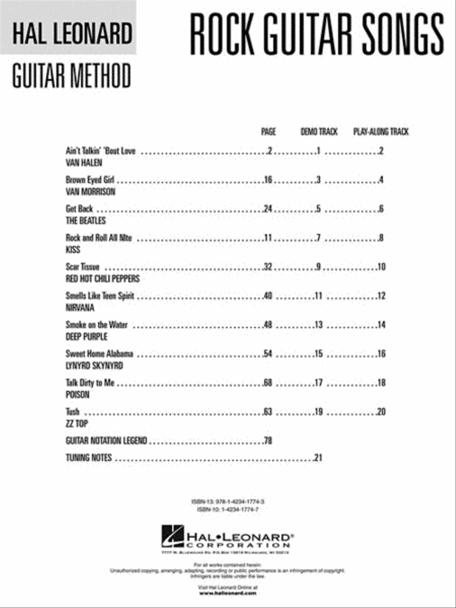 Rock Guitar Songs Rock Guitar Songs Electric Guitar scores gallery preview page 4
