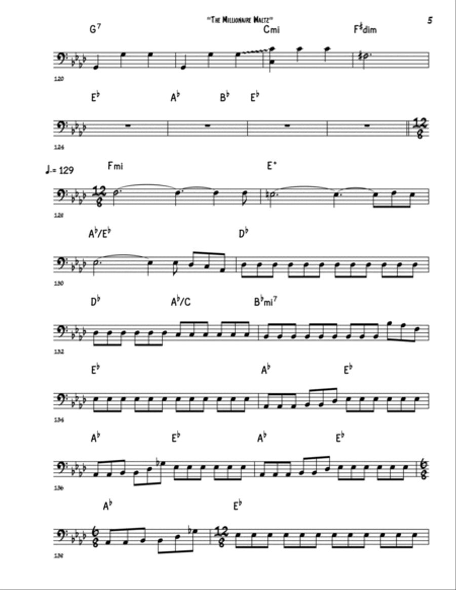 The Millionaire Waltz Bass Guitar scores gallery preview page 5