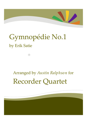 Book cover for Gymnopedie No.1 - recorder quartet