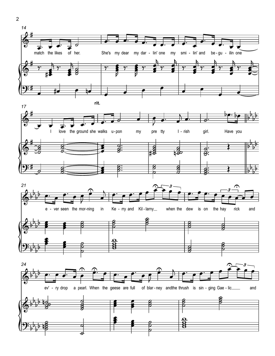 Pretty Irish Girl, from Darby O'Gill and the Little People Voice scores gallery preview page 2