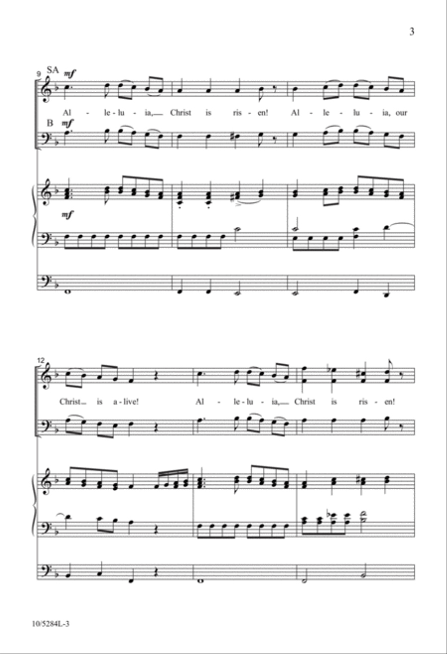 A Classic Easter Alleluia 3-Part scores gallery preview page 3