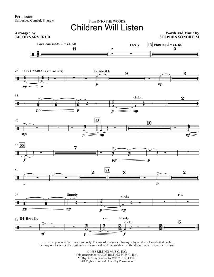 Children Will Listen (from Into The Woods) (arr. Jacob Narverud) - Aux Percussion