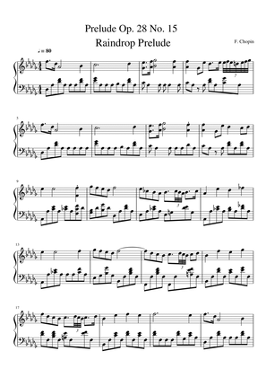 Chopin Prelude Op. 28 No. 15 in Db Major Raindrop