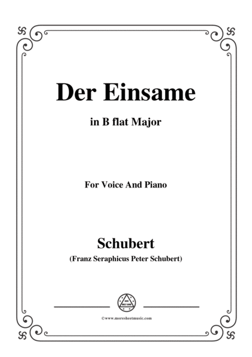 Schubert-Der Einsame,Op.41,in B flat Major,for Voice&Piano image number null