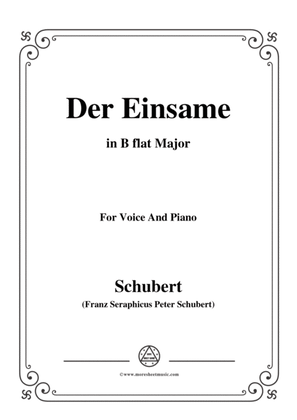 Schubert-Der Einsame,Op.41,in B flat Major,for Voice&Piano
