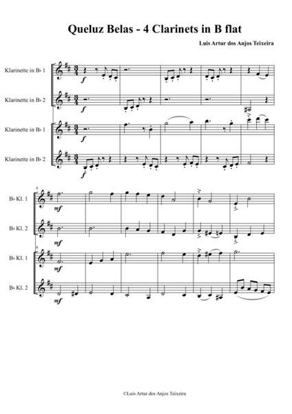 Queluz Belas - for 4 Clarinets in B flat image number null