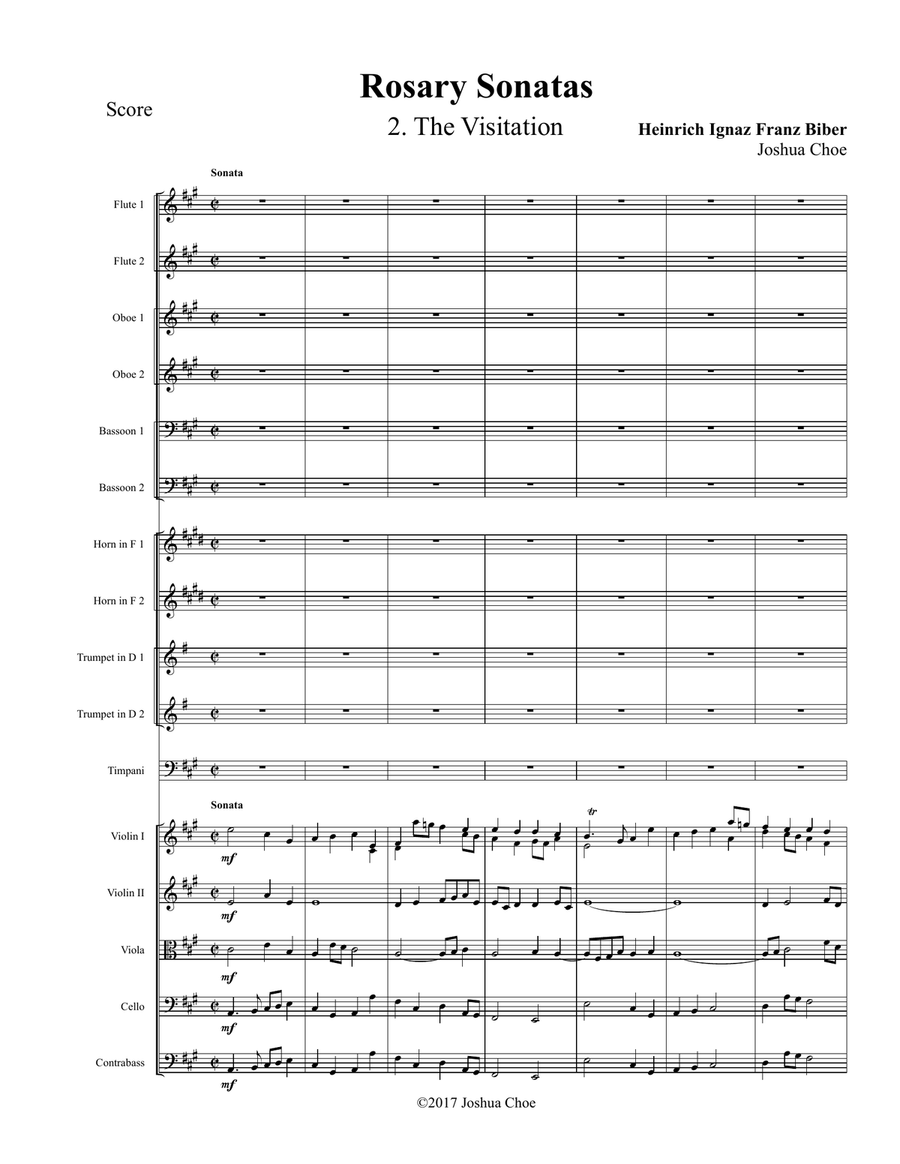 Rosary Sonatas: The Visitation Full Orchestra scores gallery preview page 1