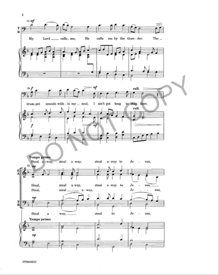 Steal Away to Jesus Steal Away to Jesus 4-Part scores gallery preview page 3