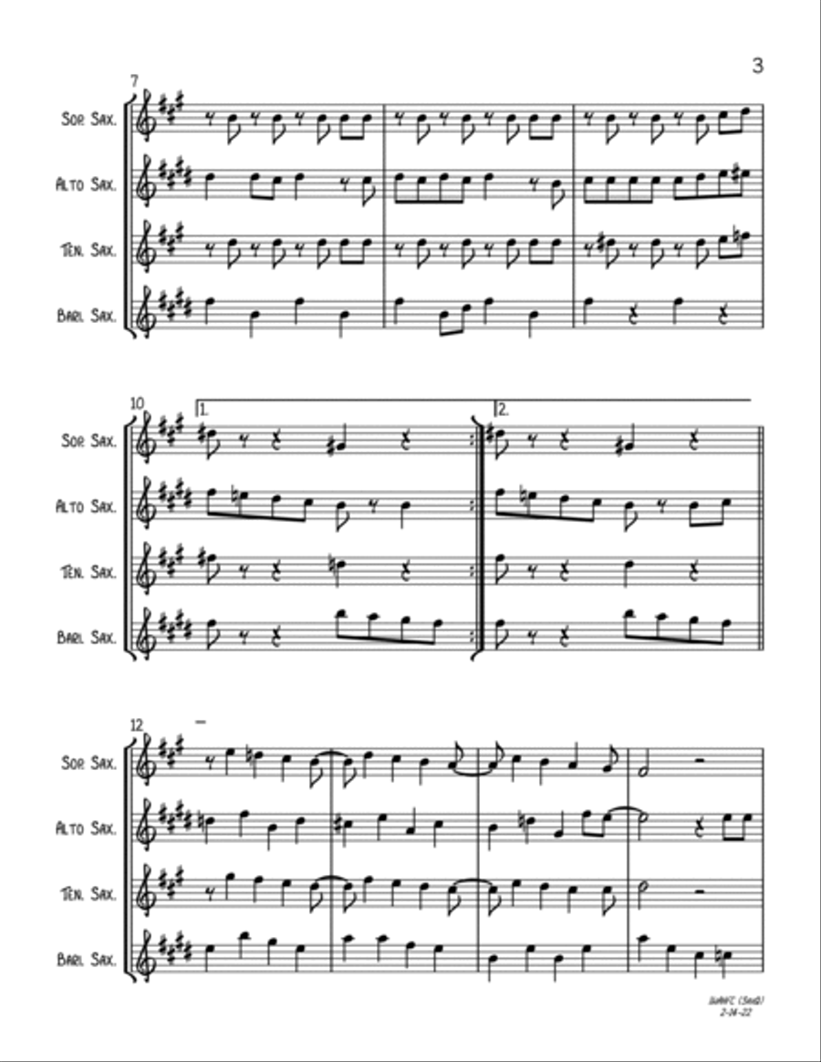 I Want A Hippopotamus For Christmas (Hippo The Hero) Woodwind Quartet scores gallery preview page 3