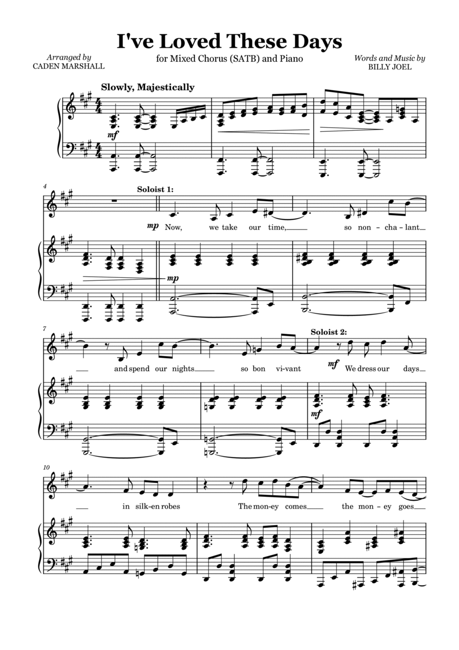 I've Loved These Days Choir scores gallery preview page 1