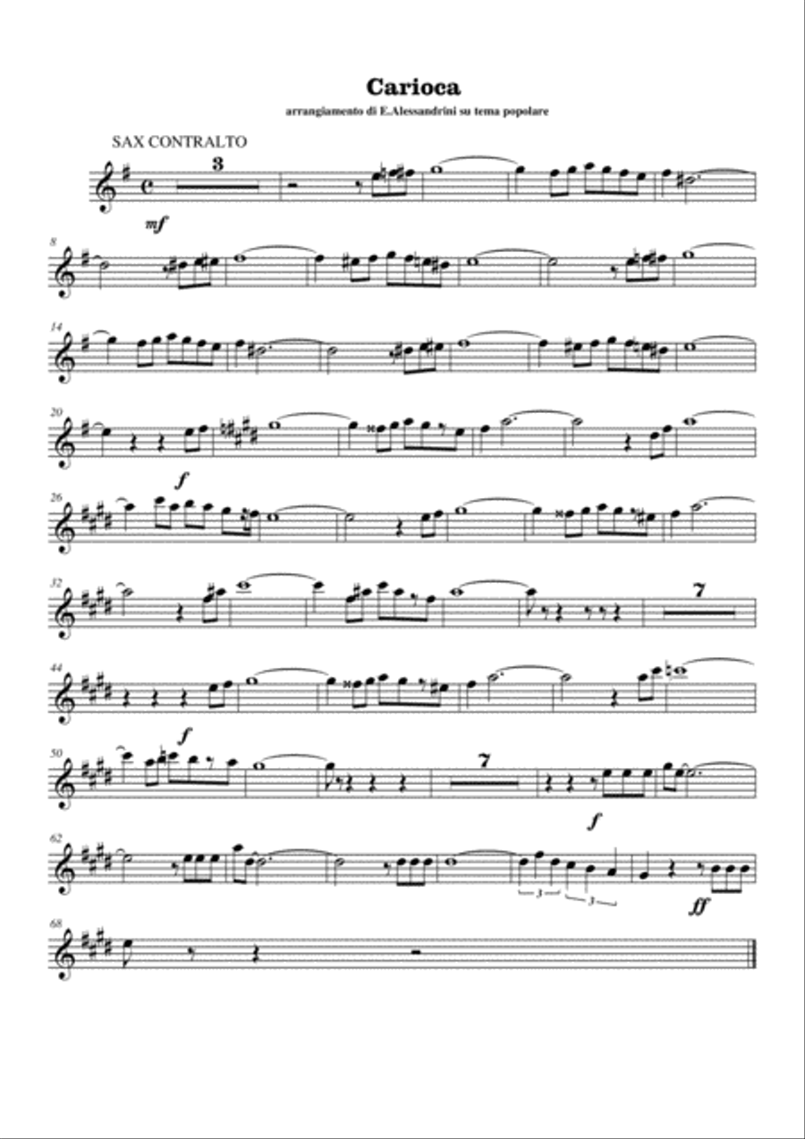Carioca-sax contralto Alto Saxophone scores gallery preview page 1