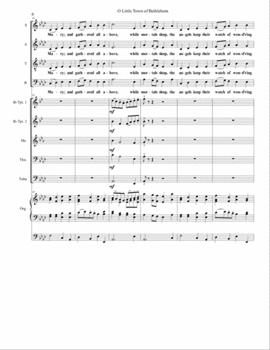 O Little Town of Bethlehem 4-Part scores gallery preview page 6