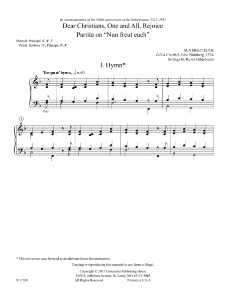 Dear Christians, One and All, Rejoice: Partita on "Nun freut euch" (Reformation Partitas No. 3) image number null